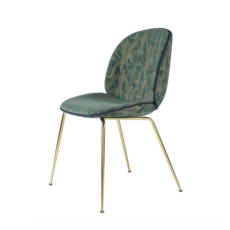 GUBI // Beetle Dinning Chair Fully-upholstered Brass Base